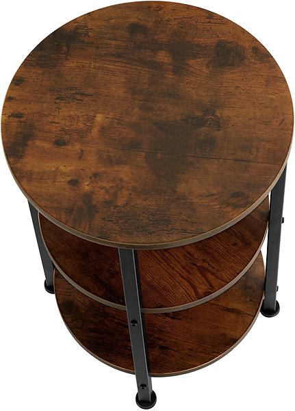 Odkladací stolík Tectake Odkladací stolík Colchester 40 × 61 cm, Industrial tmavé drevo ...