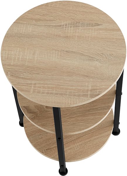 Odkladací stolík Tectake Odkladací stolík Colchester 40 × 61 cm, Industrial svetlé drevo, dub Sonoma ...