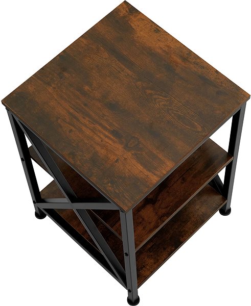 Odkladací stolík Tectake Odkladací stolík Nottingham 40,5 × 40,5 × 60,5 cm, Industrial tmavé drevo ...