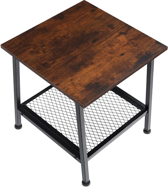 Odkladací stolík Tectake Odkladací stolík Bedford 45,5 × 45 × 47 cm, Industrial tmavé drevo ...