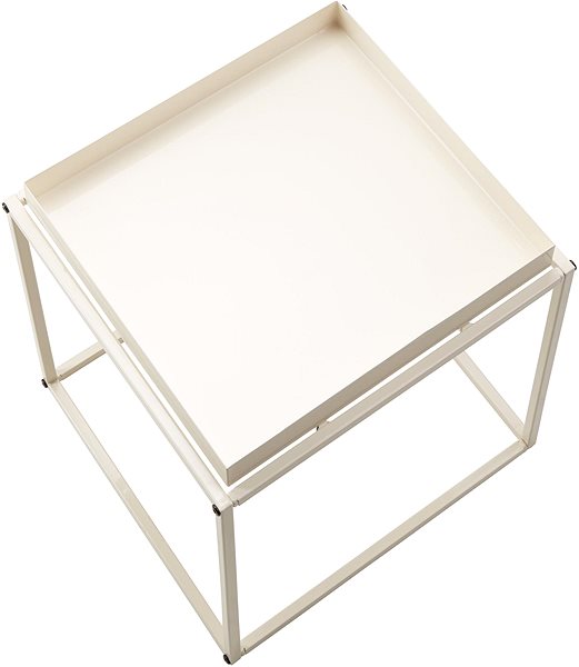 Odkladací stolík Tectake Odkladací stolík Cambridge 40 × 40 × 44 cm, krémový ...