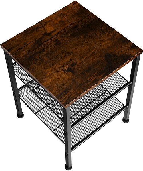 Odkladací stolík Tectake Odkladací stolík Lincoln 40,5 × 40 × 50,5 cm, Industrial tmavé drevo ...