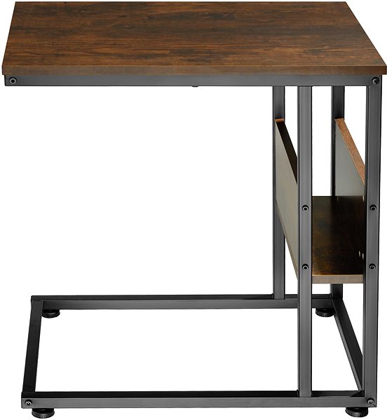 Odkladací stolík Tectake Odkladací stolík Wigan 55 × 36,5 × 60 cm, Industrial tmavé drevo ...