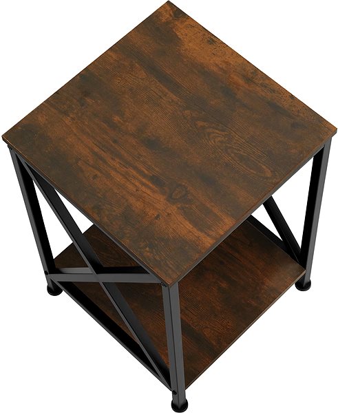 Odkladací stolík Tectake Odkladací stolík Carlton 40,5 × 40,5 × 52,5 cm, Industrial tmavé drevo ...