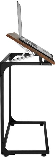 Odkladací stolík Tectake Odkladací stolík s naklápacou doskou Ruston 55 × 35 × 66,5 cm, Industrial tmavé drevo ...