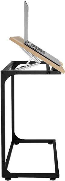 Odkladací stolík Tectake Odkladací stolík s naklápacou doskou Ruston 55 × 35 × 66,5 cm, Industrial svetlé drevo, dub Sonoma ...