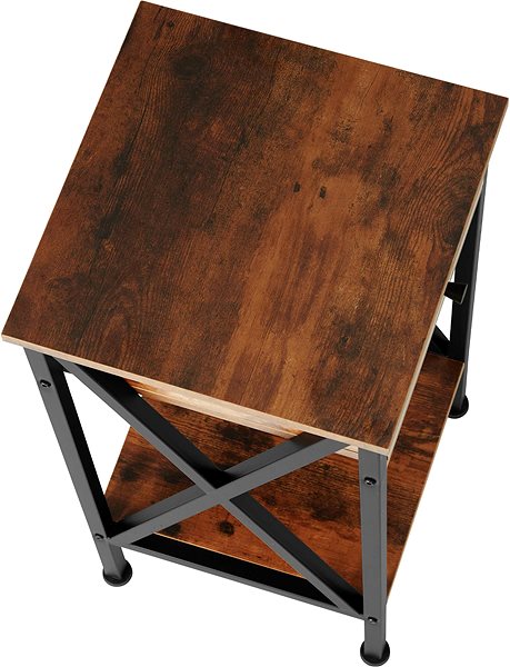 Odkladací stolík Tectake Odkladací stolík Dayton 35 × 35 × 70,5 cm, Industrial tmavé drevo ...