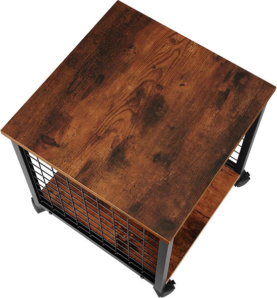 Odkladací stolík Tectake Odkladací stolík Gary 40 × 40 × 48 cm, Industrial tmavé drevo ...