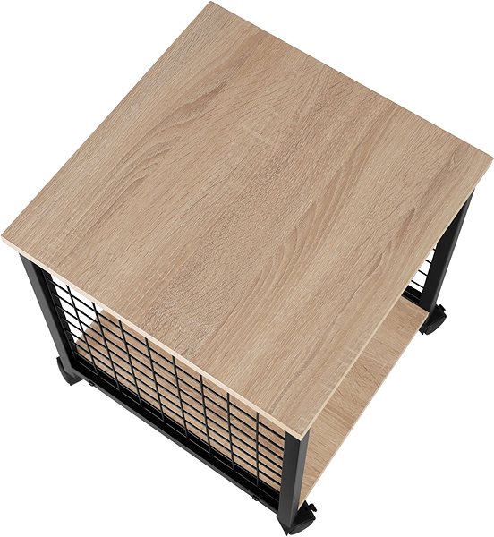 Odkladací stolík Tectake Odkladací stolík Gary 40 × 40 × 48 cm, Industrial svetlé drevo, dub Sonoma ...
