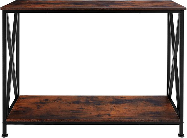 Odkladací stolík Tectake Konzolový stolík Tacoma 100 × 35 × 80,5 cm, Industrial tmavé drevo ...