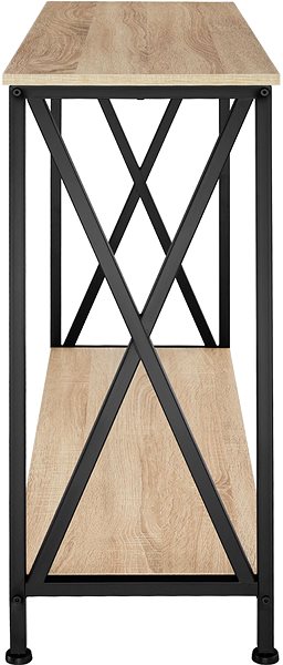 Odkladací stolík Tectake Konzolový stolík Tacoma 100 × 35 × 80,5 cm, Industrial svetlé drevo, dub Sonoma ...