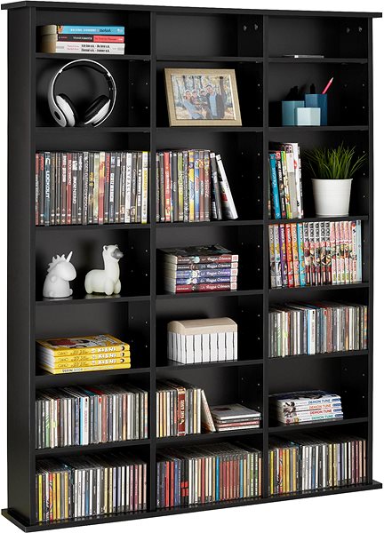 Shelving Unit Tectake Stevie 105,5 × 19 × 136,5 cm - black ...