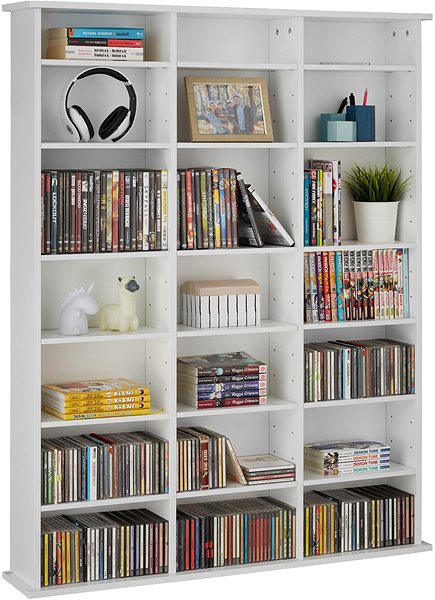 Shelving Unit Tectake Stevie 105,5 × 19 × 136,5 cm - matt white ...