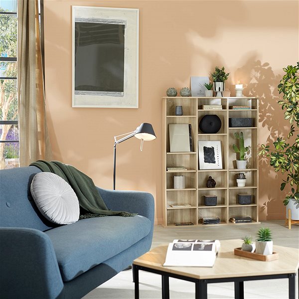 Shelving Unit Tectake Stevie 105,5 × 19 × 136,5 cm - light wood, Sonoma oak ...