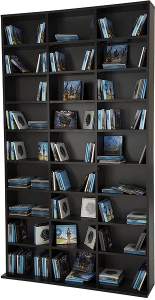 Shelving Unit Tectake Christel 180 × 102 × 23,5 cm - black ...