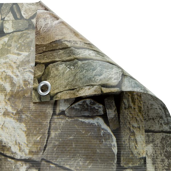 Zástena Balkónová zástena s kovovými zosilnenými okami, verzia 1, kamenný vzhľad, 75 cm ...