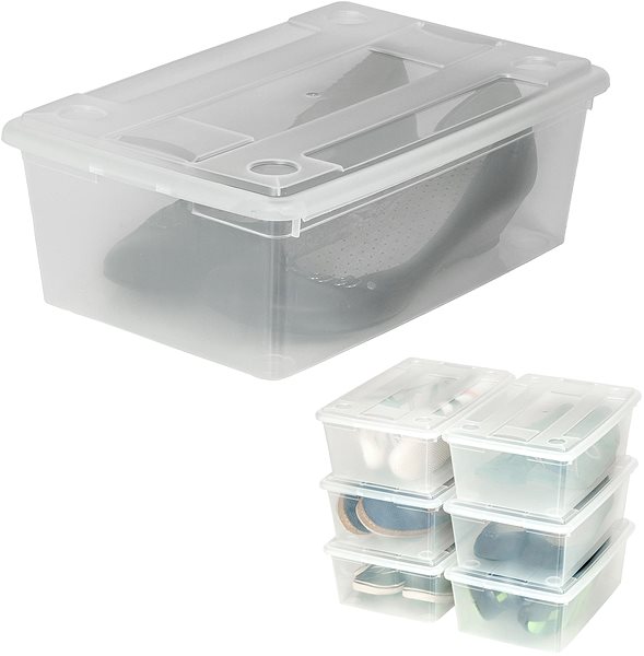 Úložný box Tectake - Úložné boxy plastové škatule sada 48-dielna - priehľadné ...