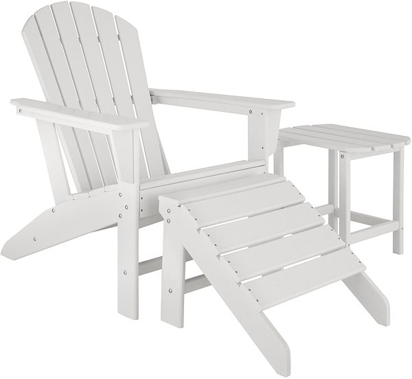 Záhradná stolička Tectake Záhradná stolička, biela / biela ...