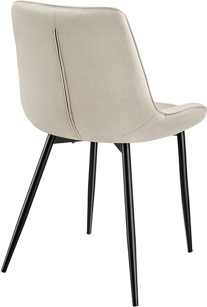 Jídelní židle TecTake Sada 4 židlí Monroe v sametovém vzhledu - krémová ...
