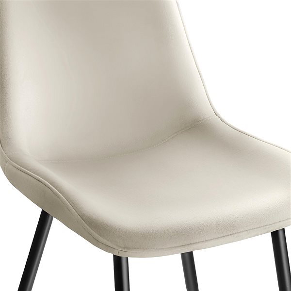 Jídelní židle TecTake Sada 4 židlí Monroe v sametovém vzhledu - krémová ...