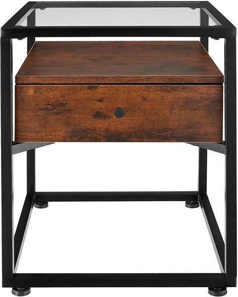 Noční stolek TecTake Noční stolek Preston 43 × 45 × 54,5 cm - Industrial tmavé dřevo ...