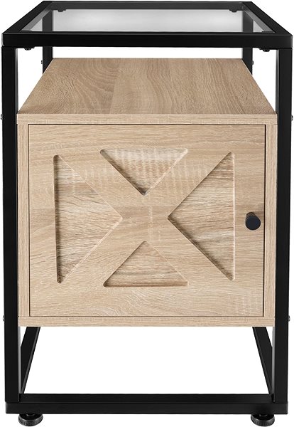 Noční stolek TecTake Noční stolek Kidderminster 40 × 43 × 60,5 cm - Industrial světlé dřevo, dub Sonoma ...