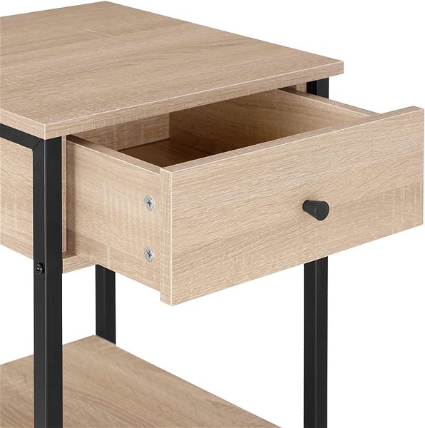 Noční stolek TecTake Noční stolek Bradford 40 × 40 × 55,5 cm - Industrial světlé dřevo, dub Sonoma ...