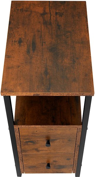 Noční stolek TecTake Noční stolek Tullamore 49,5 × 30 × 61,5 cm - Industrial tmavé dřevo ...