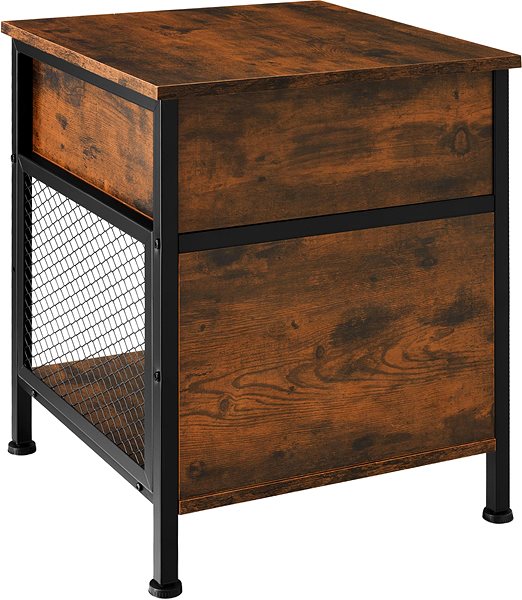 Noční stolek TecTake Noční stolek Killarney 45 × 46 × 55,5 cm - Industrial tmavé dřevo ...