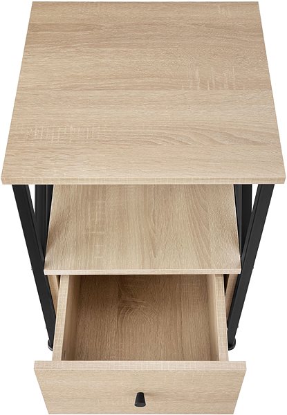 Noční stolek TecTake Noční stolek Falkirk 40 × 41,5 × 55,5 cm - Industrial světlé dřevo, dub Sonoma ...