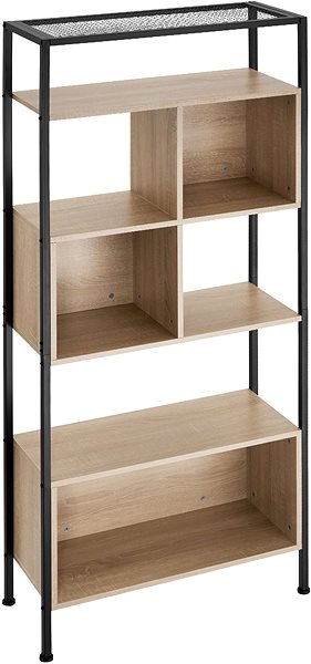 Shelving Unit TecTake Shelf Hastings 170,5 x 75 x 31 cm decor oak Sonoma ...