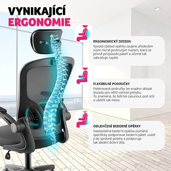 Kancelářská židle TECTAKE Arges černá ...