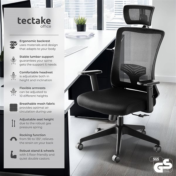 Office Chair TECTAKE Phoibe black ...