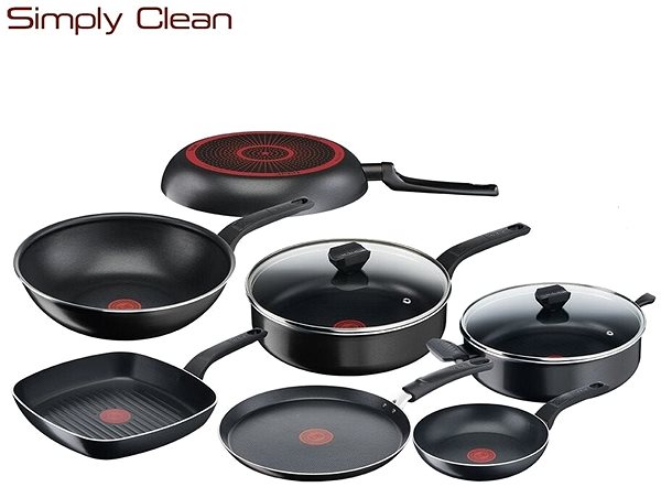 Pot Tefal Simply Clean Low Casserole with Lid 28cm B5677253 Screen