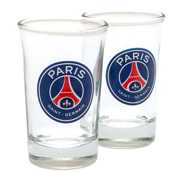 Sklenice FotbalFans Skleničky Paris Saint Germain FC, sada 2 ks, barevný znak, 50 ml ...