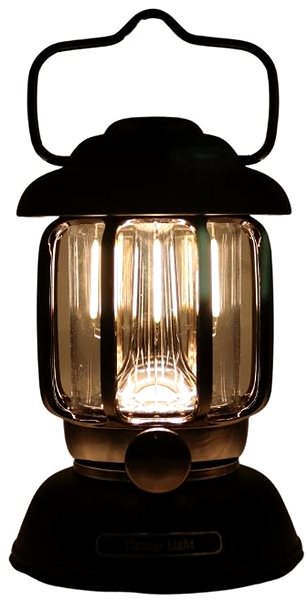 Lampáš Tesla LED Retro dekoratívny lampáš 5 W, 370 lm, 2 × 2200 mAh, IP44, čierna .