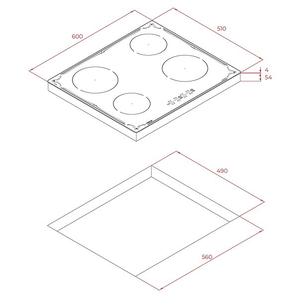 Oven & Cooktop Set TEKA HRB 6300 AT + TEKA IBR 64040 Black Technical draft