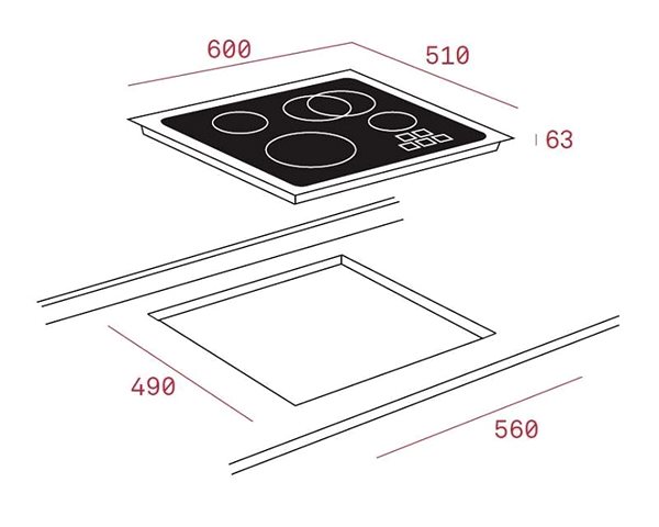 Oven & Cooktop Set TEKA HLB 840 Black + TEKA TR 6420 Technical draft