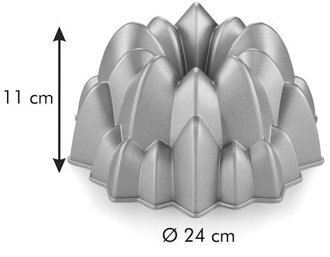 Sütőforma TESCOMA DELÍCIA Magas kuglóf forma ¤ 24 cm, rozetta Műszaki vázlat
