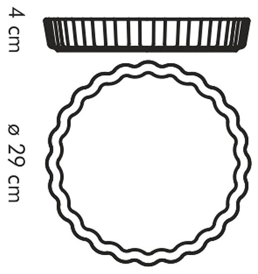 Springform Tescoma GUSTO Runde Backform mit gewelltem Rand - O 28 cm Technische Zeichnung