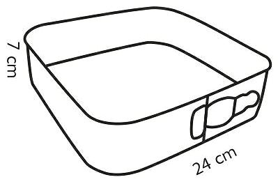 Forma na pečenie TESCOMA Forma na tortu rozkladacia štvorcová DELÍCIA 24 × 24 cm Technický nákres