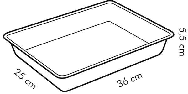 Forma na pečenie TESCOMA DELÍCIA 36 × 25 cm, hlboká Technický nákres