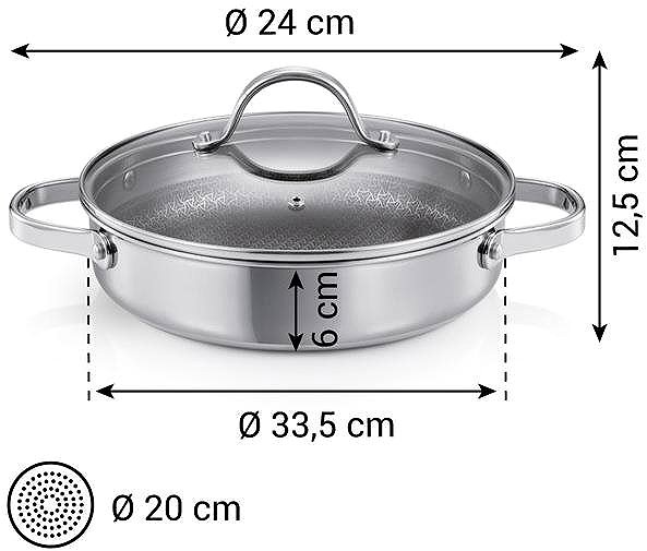 Pan TESCOMA 780564.00 SteelCRAFT Deep frying pan with lid 24 cm 2 handles .
