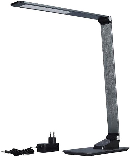 Stolová lampa Tesla stolová LED lampička Petra, CCT 3 000 – 6 000 K, 5 K 420 lm, w-charger, strieborná ...