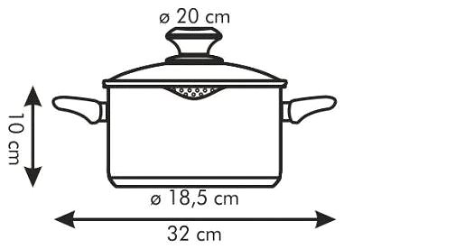 Pot TESCOMA PRESTO Casserole with funnel and lid 20 cm, 2,5 l ...