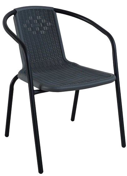 Kerti szék BISTRO kerti szék, rattan utánzat, fekete ...
