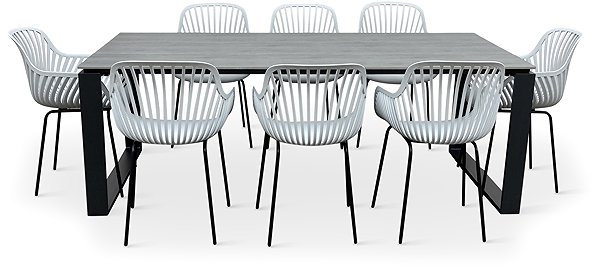 Garden Furniture NOELA Garden furniture set STRONG/GABY grey 1 table + 8 armchairs ...