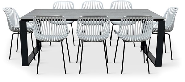 Garden Furniture NOELA Garden furniture set STRONG/GABY grey 1 table + 8 chairs ...