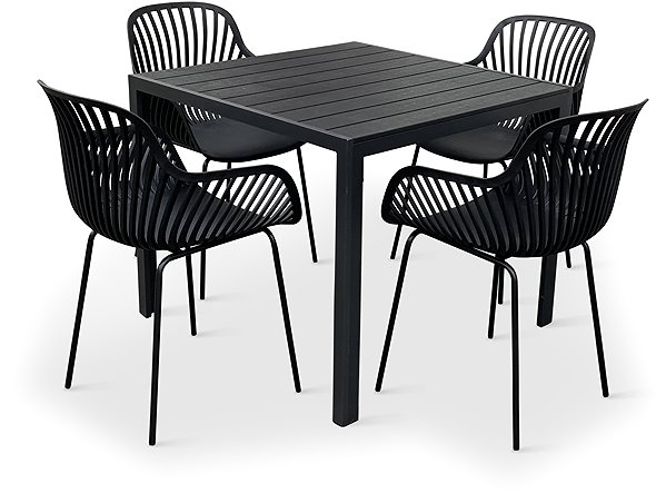 Garden Furniture NOELA Garden furniture set VIKING M/GABY black 1 table + 4 armchairs ...