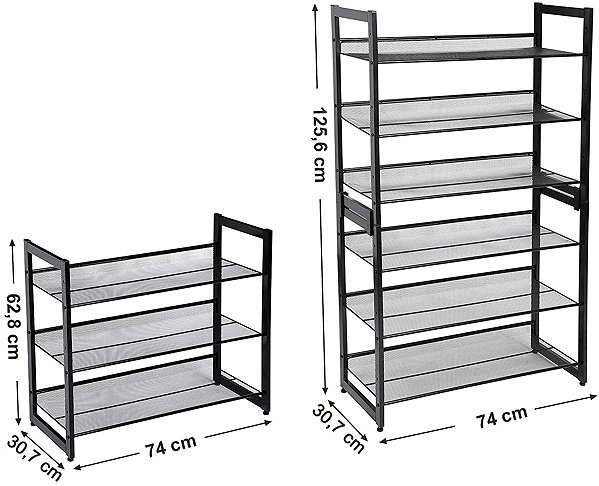 Shoe Rack TEXTILOMANIA Berto Shoe rack, metal, black ...